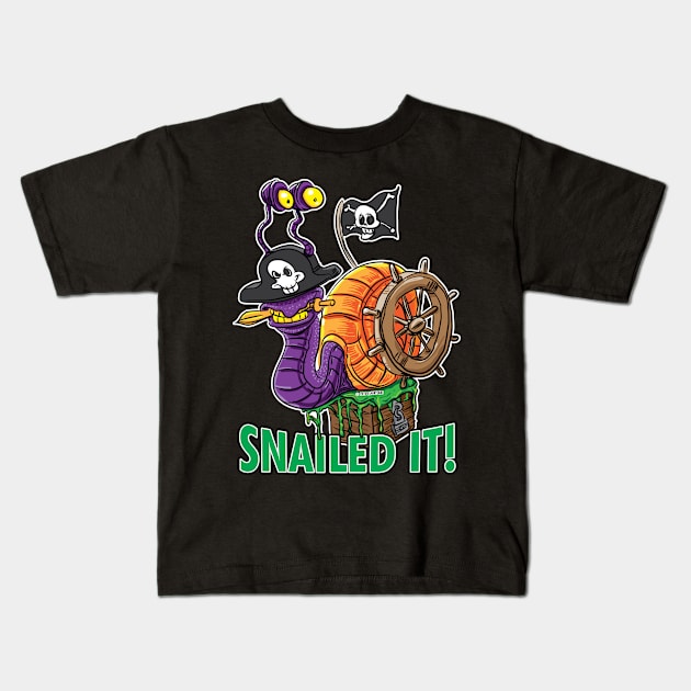 Snailed It Pirate Snail Kids T-Shirt by eShirtLabs